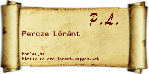 Percze Lóránt névjegykártya