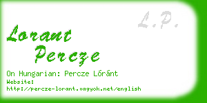 lorant percze business card